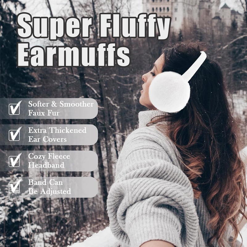 YATANAM Ear Muffs for Women Faux Fur Winter Girls Earmuffs Fluffy Adjustable Ear Warmers Cute Ear Covers - Image 5